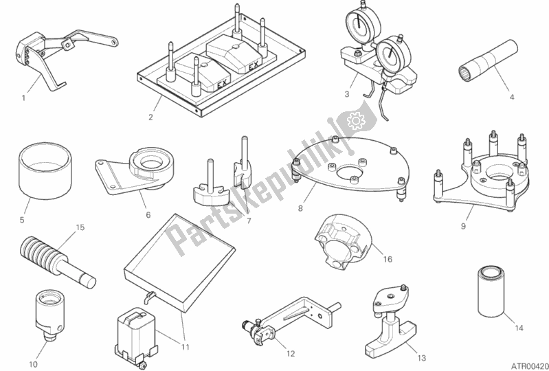 Todas las partes para 01b - Herramientas De Servicio De Taller (motor) de Ducati Superbike Panigale V4 Thailand 1100 2020